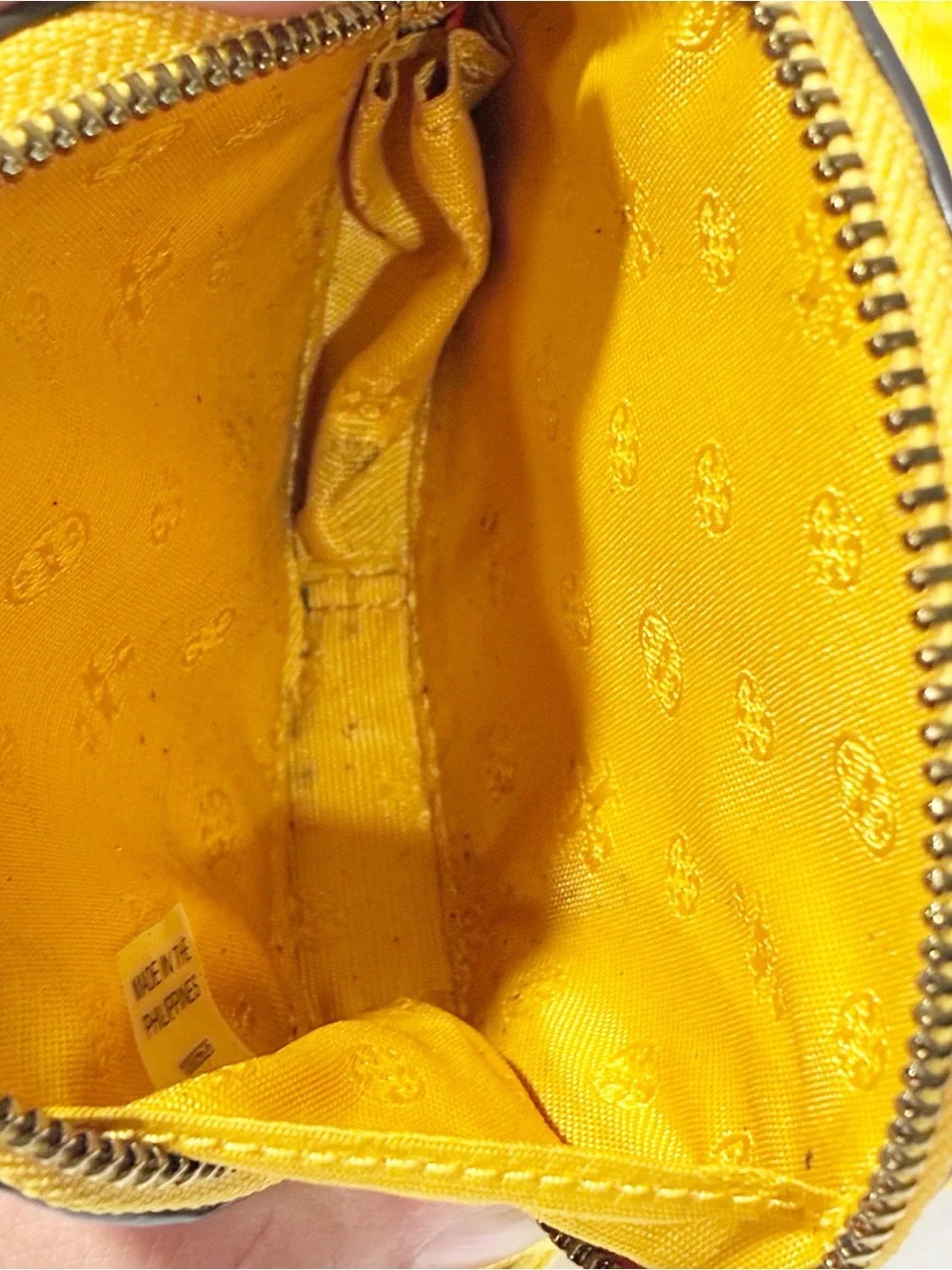 Tory‎ Burch Britten Coin Pouch Key Fob Yellow Bag Mini